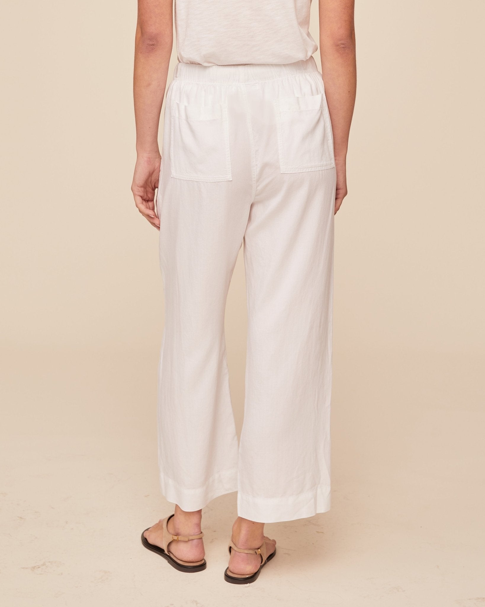 Bella Dahl Easy Pocket Wide Leg Crop - White
