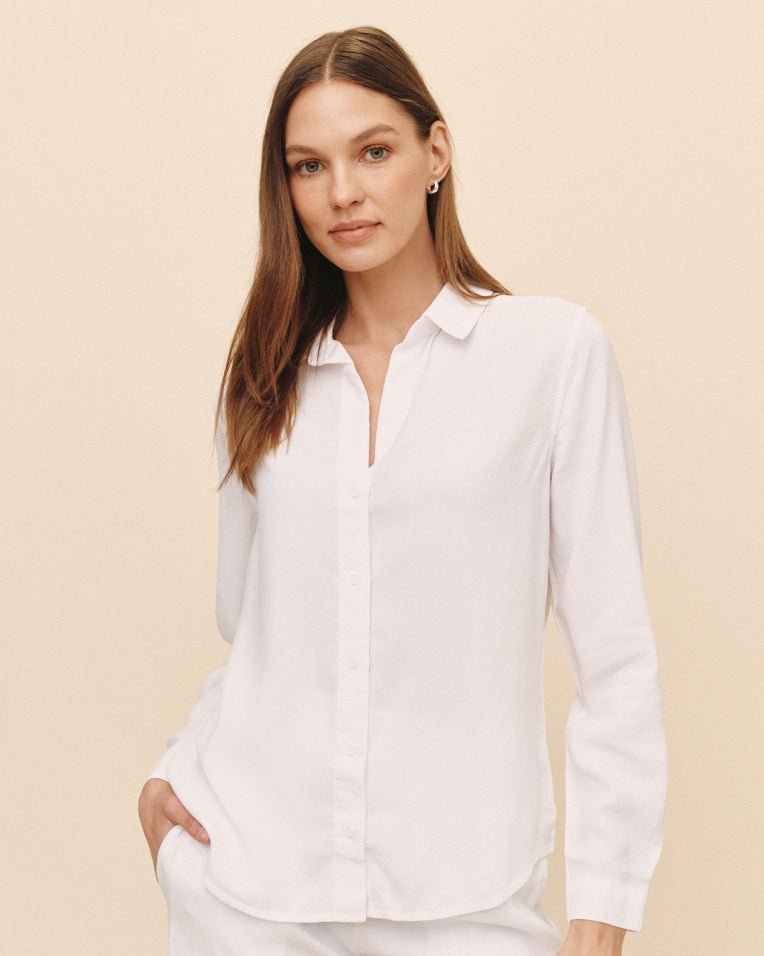 Bella Dahl Classic Button Down in White - Timeless Style - Bella Dahl