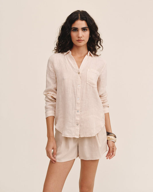 Bella Dahl Linen Pocket Button Down Shirt in Sand - Bella Dahl