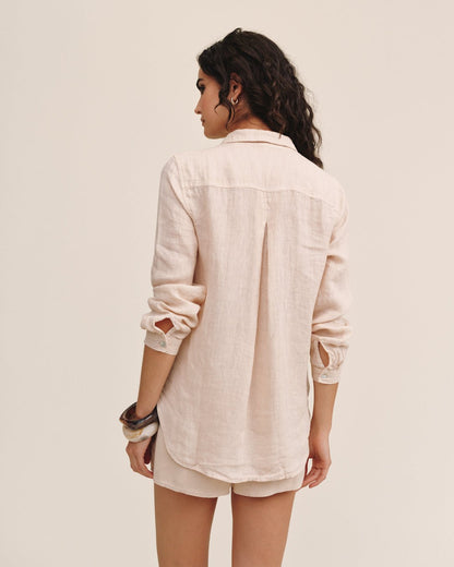 Bella Dahl Linen Pocket Button Down Shirt in Sand - Bella Dahl