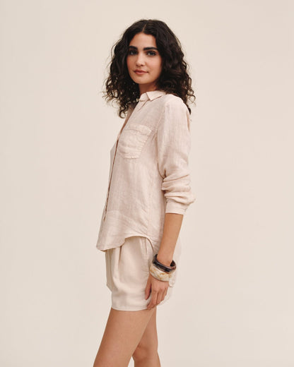 Bella Dahl Linen Pocket Button Down Shirt in Sand - Bella Dahl