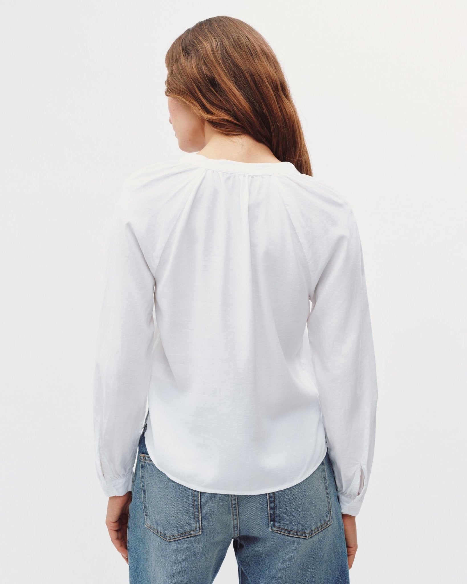 Bella Dahl Long Sleeve Wide Placket Pullover - White
