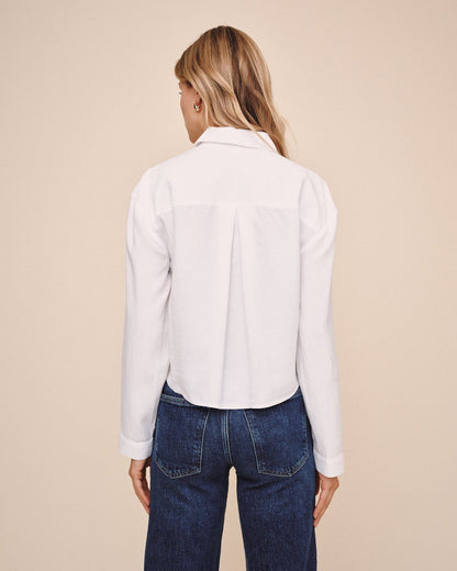 Bella Dahl Cropped Button Down - White