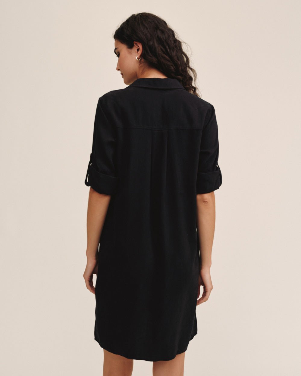 Bella Dahl Long Sleeve A-Line Shirt Dress in Vintage Black - Bella Dahl