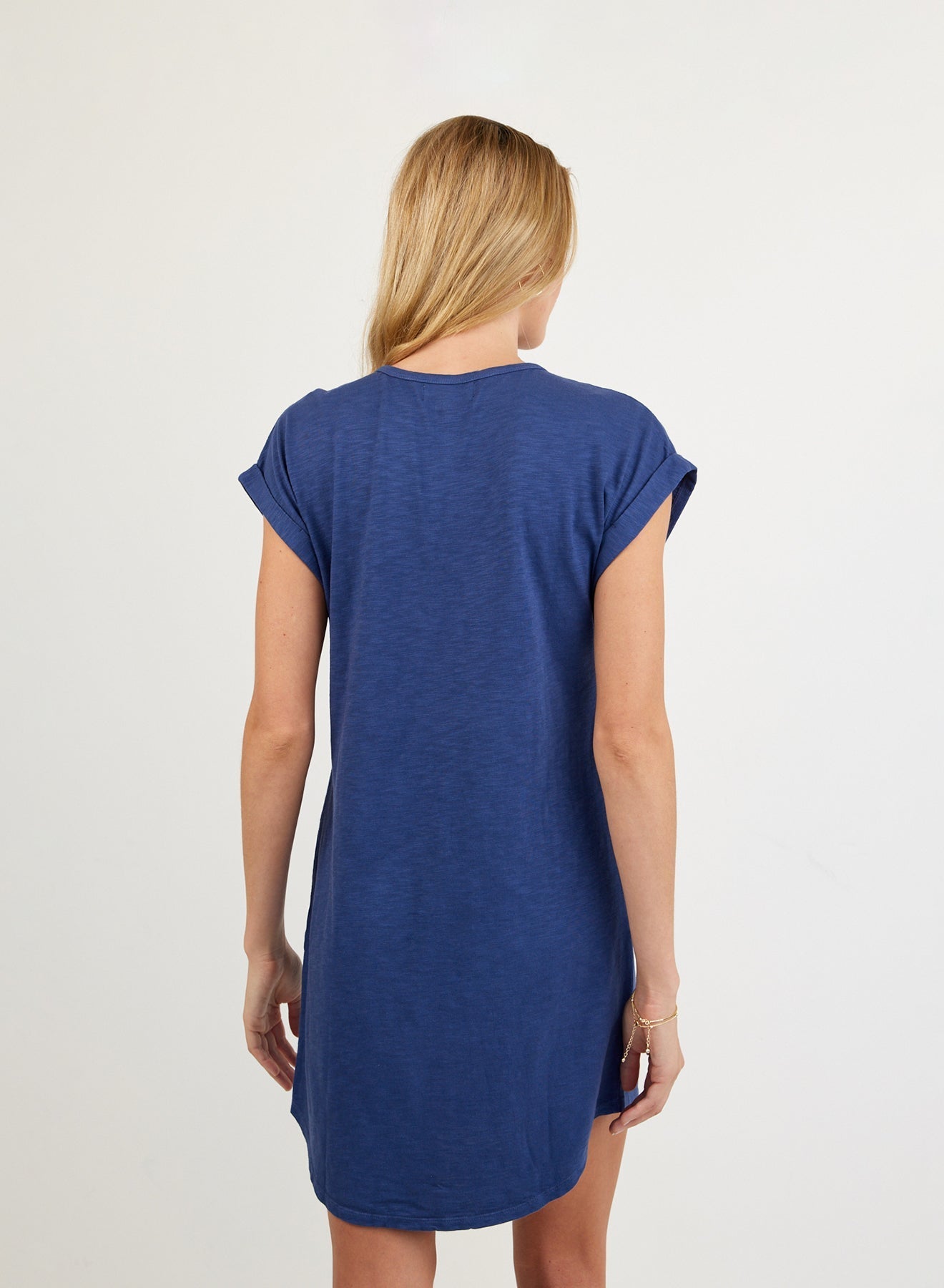 Bella Dahl Cap Sleeve Placket Dress - Midnight Surf
