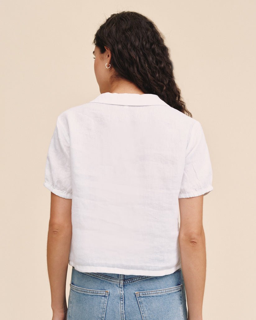 Bella Dahl Short Sleeve Puritan Collar Shirt - White