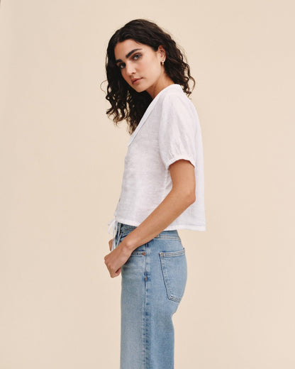 Bella Dahl Short Sleeve Puritan Collar Shirt - White
