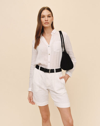 Bella Dahl Pleated Bermuda - White
