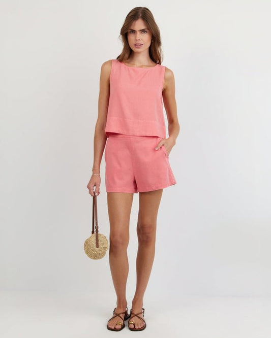 Bella Dahl Catalina Clean Front Short - Wild Coral