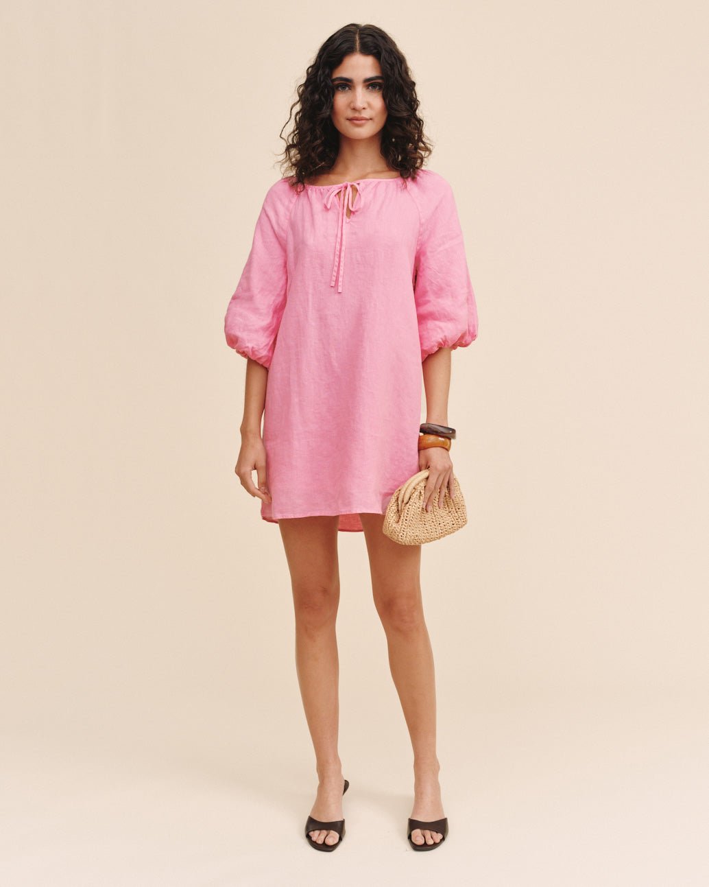 Bella Dahl Pullover Puff Sleeve Dress - Rose Bush