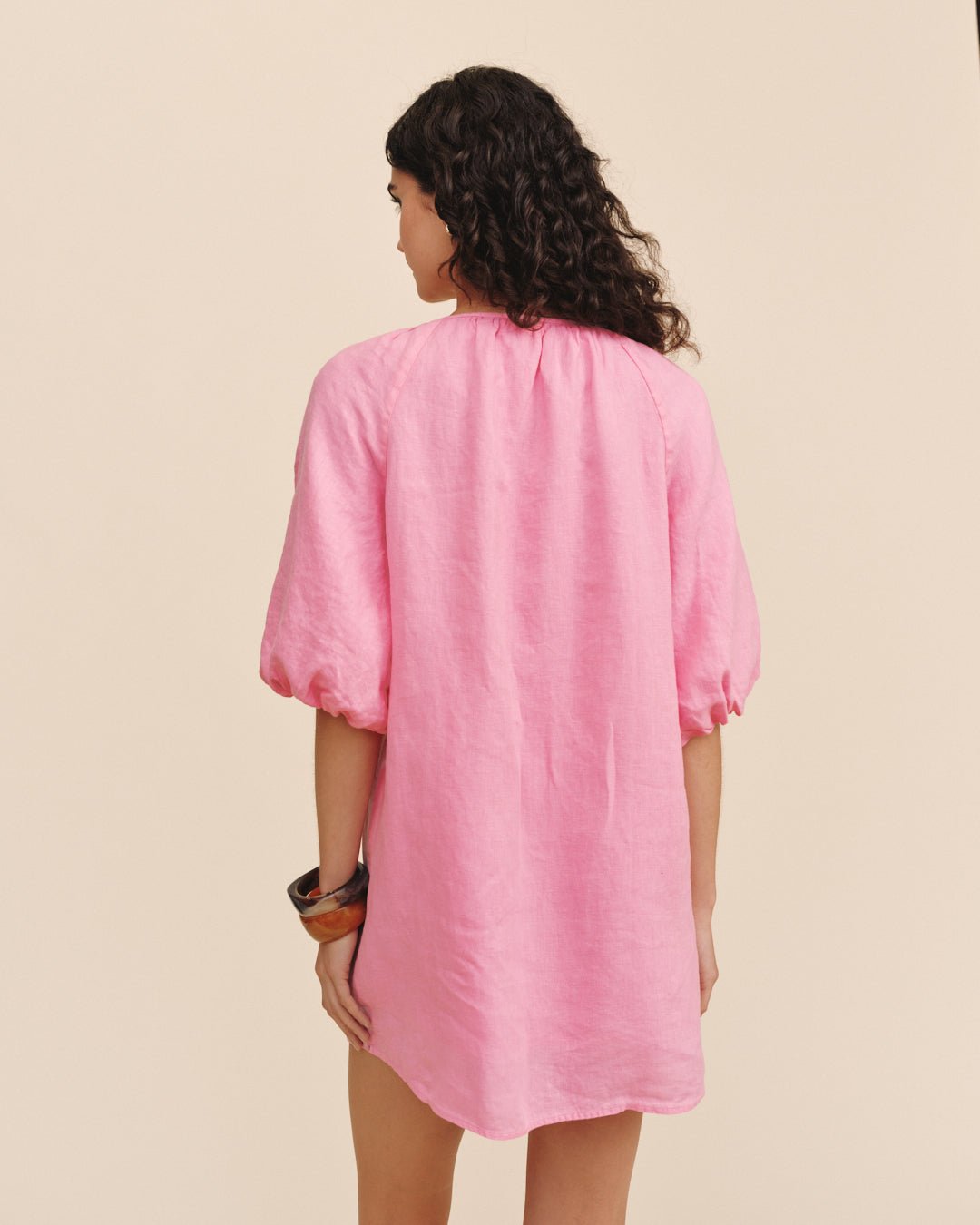Bella Dahl Pullover Puff Sleeve Dress - Rose Bush