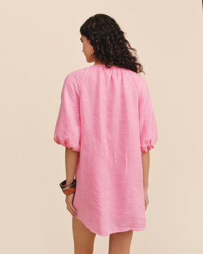 Bella Dahl Pullover Puff Sleeve Dress - Rose Bush