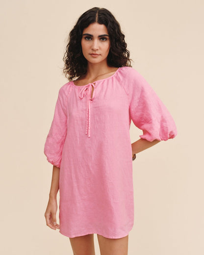 Bella Dahl Pullover Puff Sleeve Dress - Rose Bush
