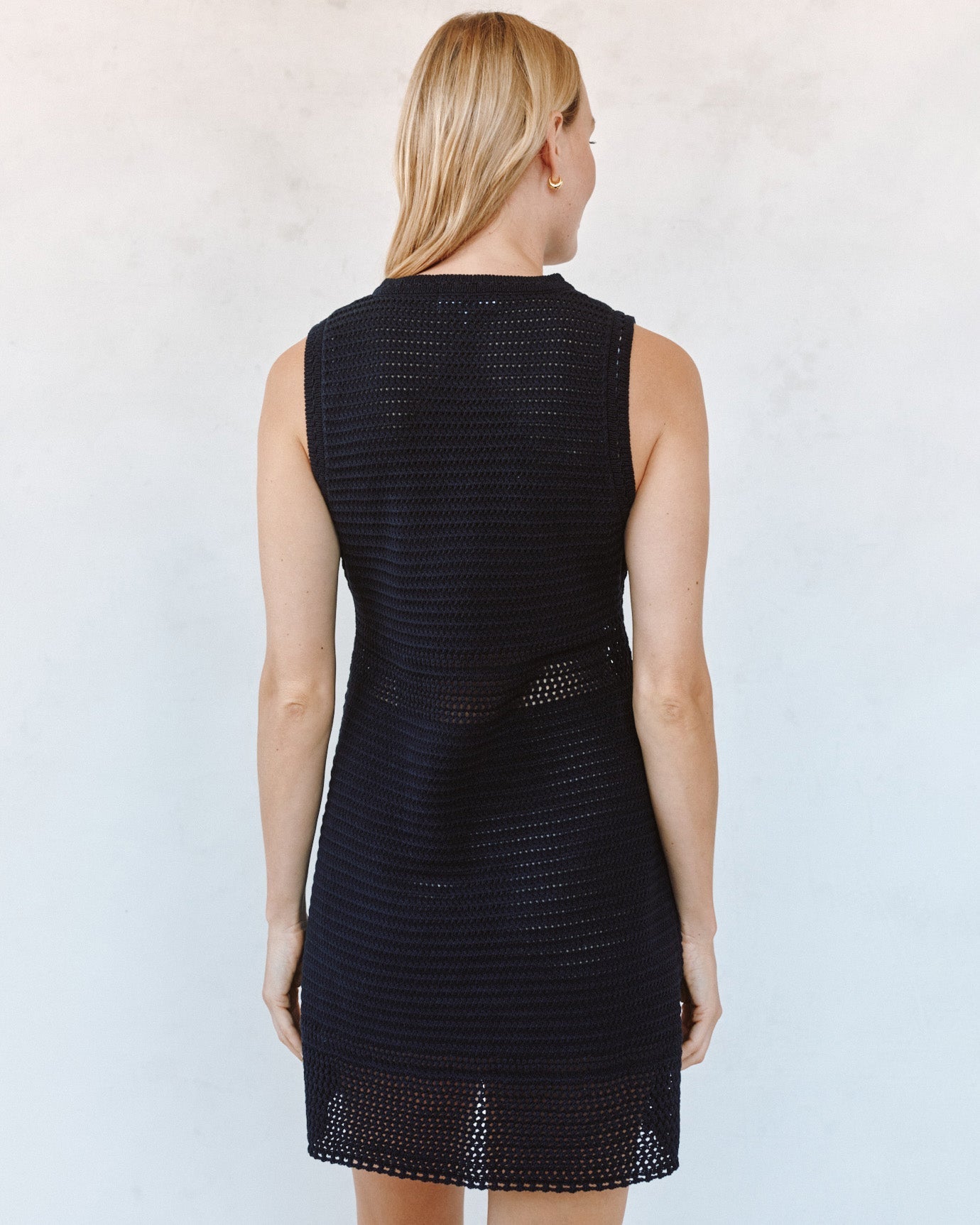 Bella Dahl Short Sleeve Crochet Dress - Black