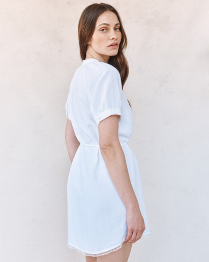 Bella Dahl Short Sleeve Raglan Mini Dress - White