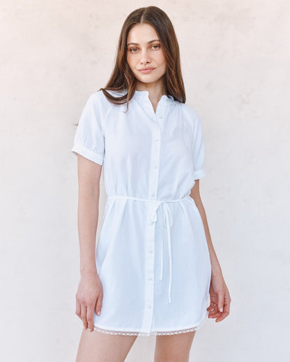 Bella Dahl Short Sleeve Raglan Mini Dress - White