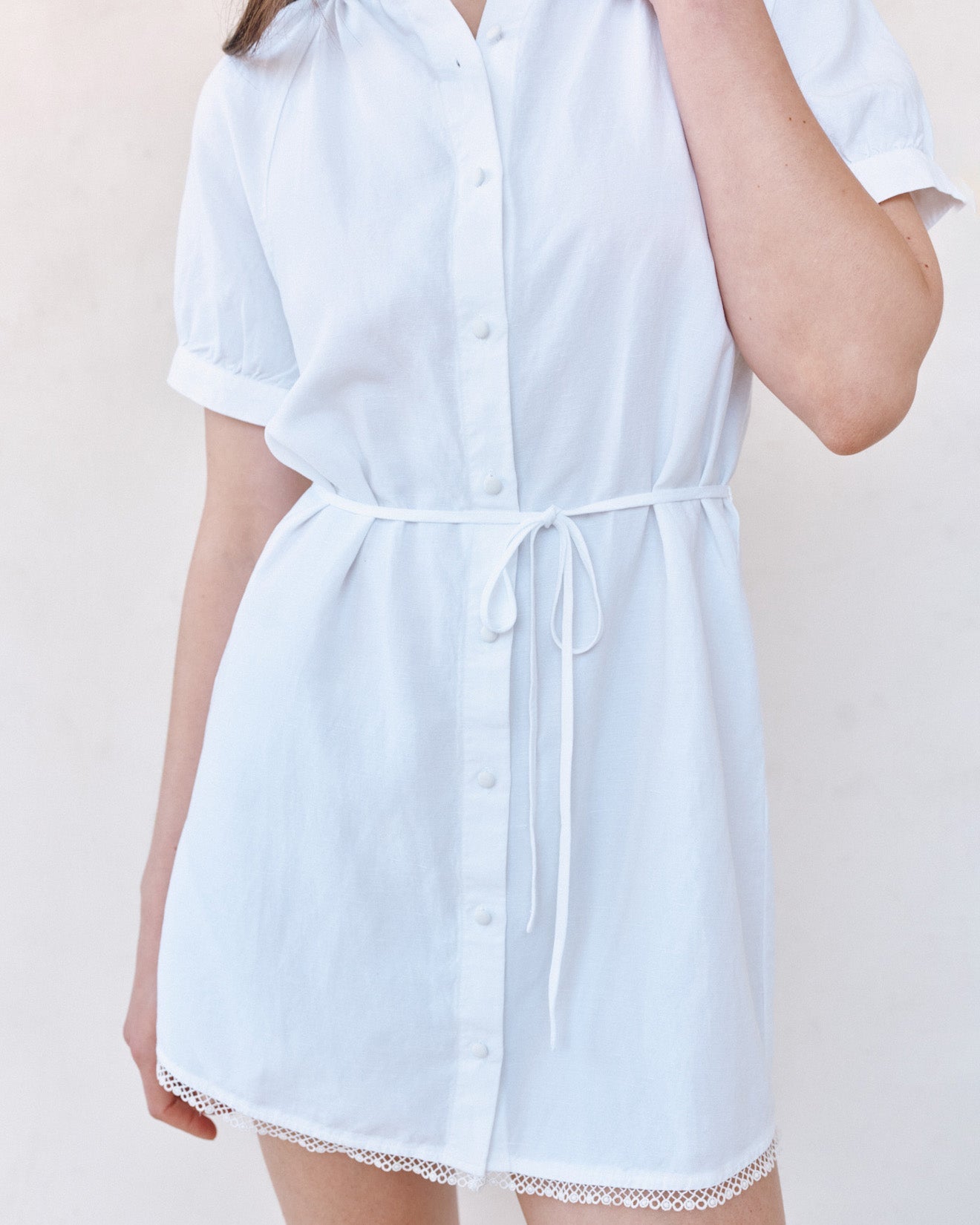Bella Dahl Short Sleeve Raglan Mini Dress - White