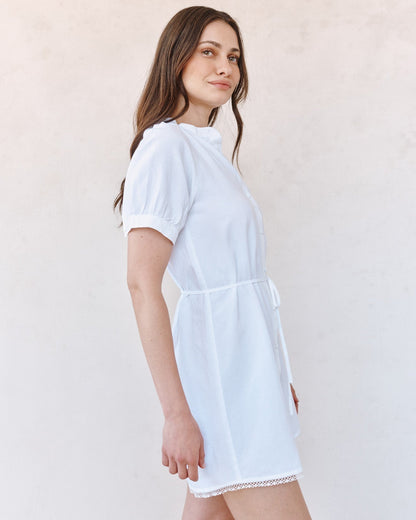 Bella Dahl Short Sleeve Raglan Mini Dress - White