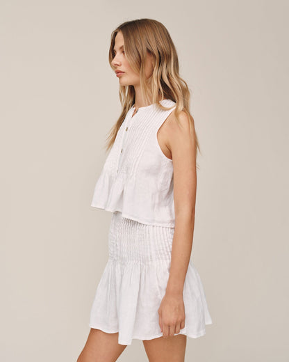 Bella Dahl Sleeveless Pintuck Top - White