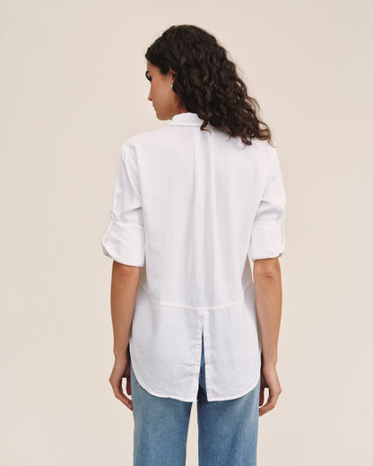 Bella Dahl Embroidered Split Back Button Down- Palm