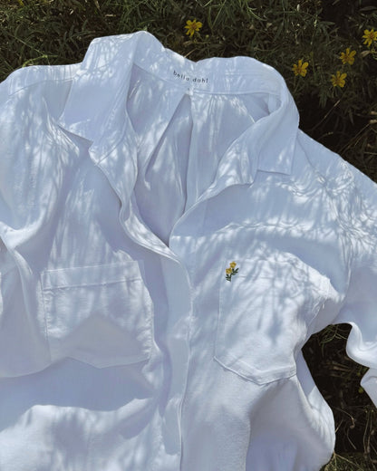 Bella Dahl Embroidered Split Back Button Down - Flower