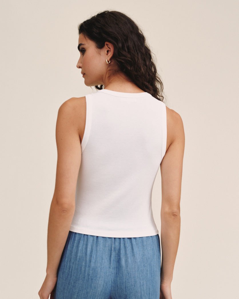 Bella Dahl Sleeveless Placket Top - White