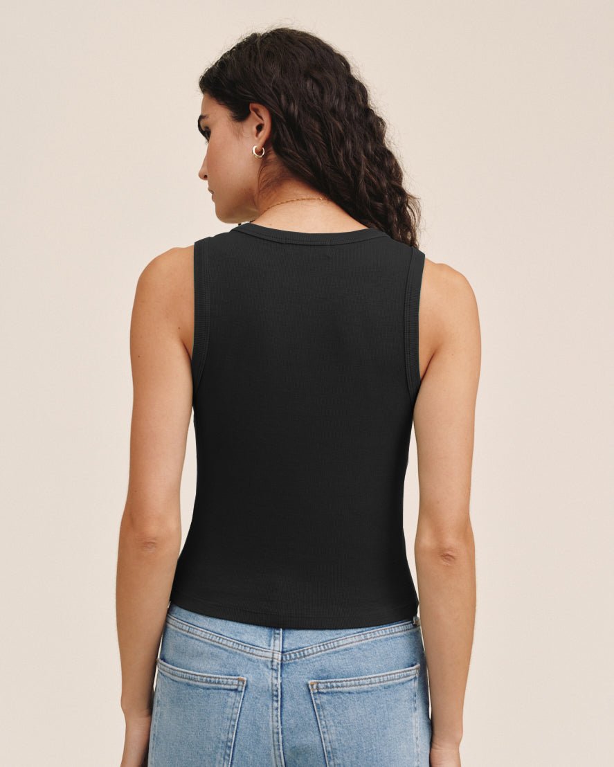 Bella Dahl Sleeveless Placket Top - Black