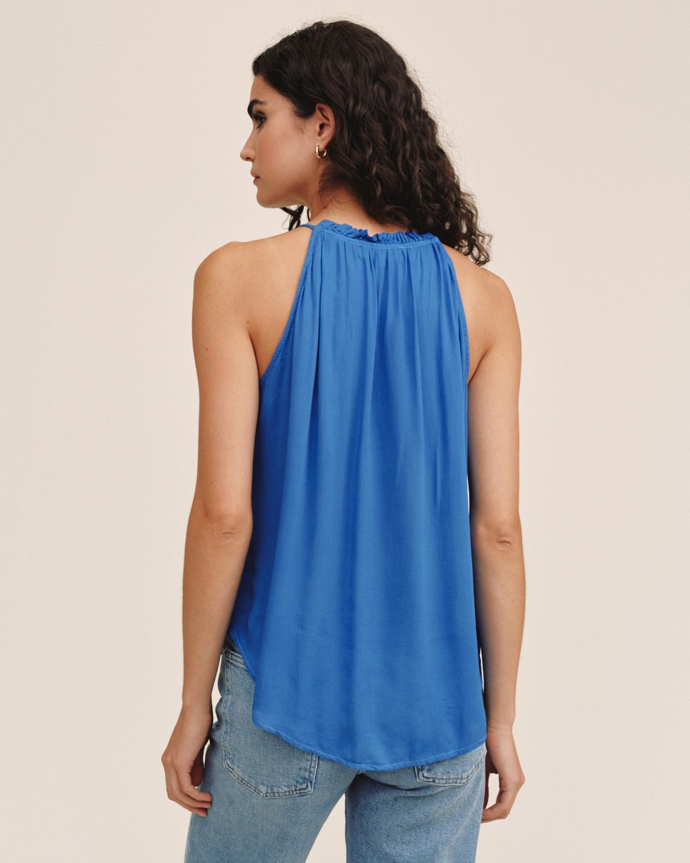 Bella Dahl Ruffle Neck Halter - Blue Lagoon