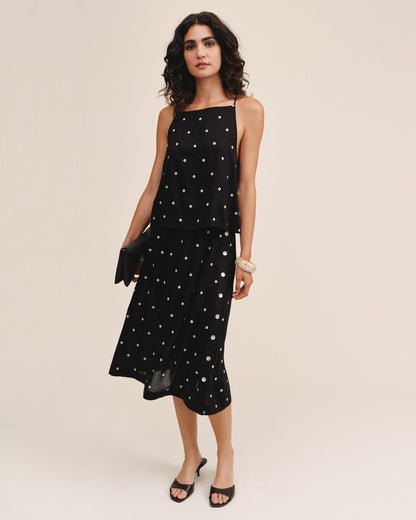 Bella Dahl Side Button Tank - Cabana Dot