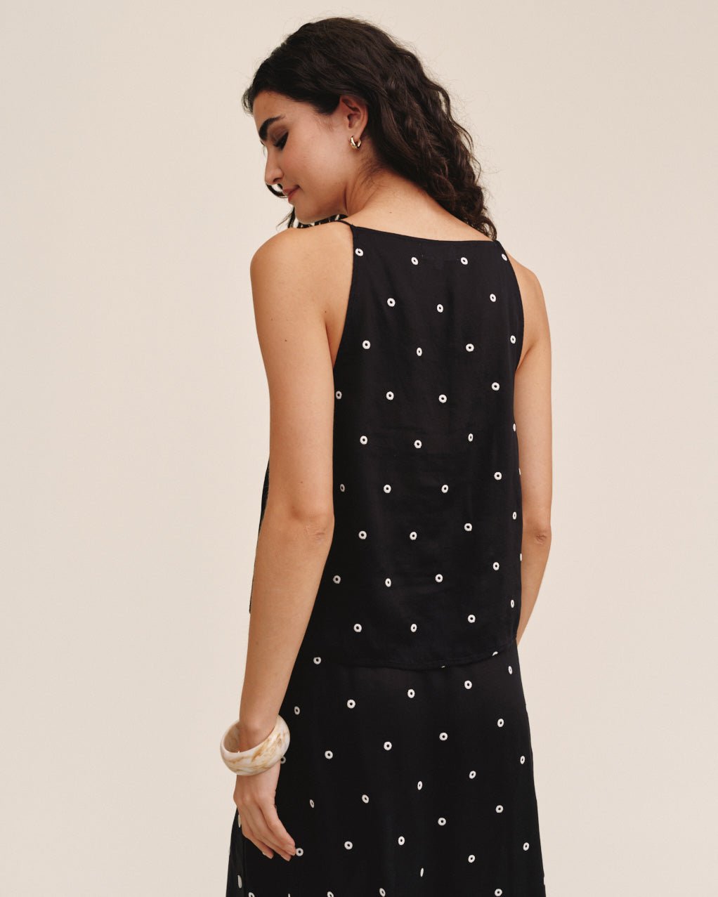 Bella Dahl Side Button Tank - Cabana Dot
