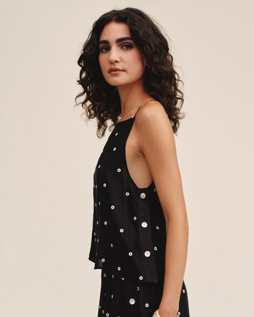 Bella Dahl Side Button Tank - Cabana Dot