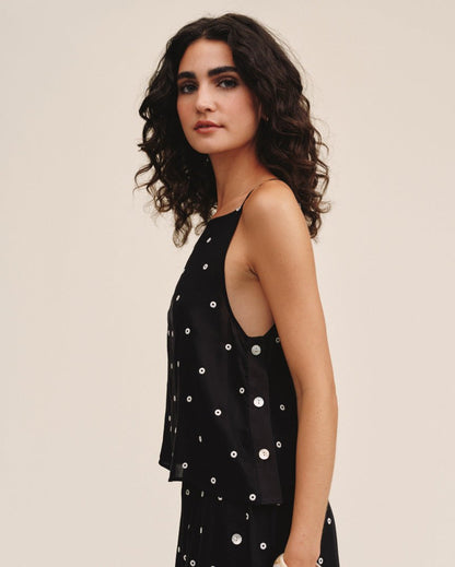 Bella Dahl Side Button Tank - Cabana Dot