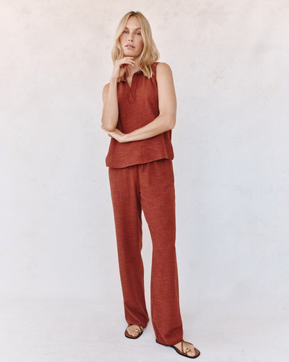 Bella Dahl Sleeveless Pullover - Red Sand