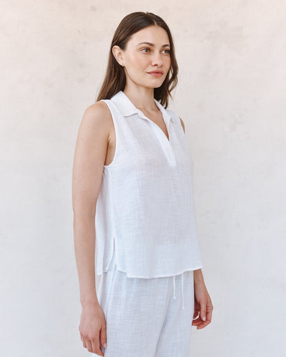 Bella Dahl Sleeveless Pullover - White