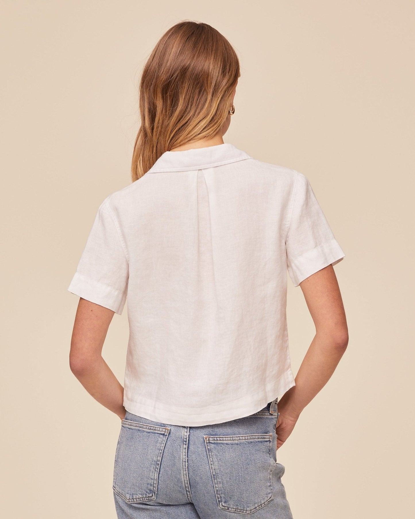 Bella Dahl Short Sleeve Flowy Button Down - White