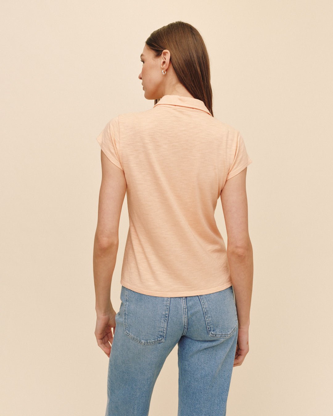 Bella Dahl Cap Sleeve Button Down - Golden Blush