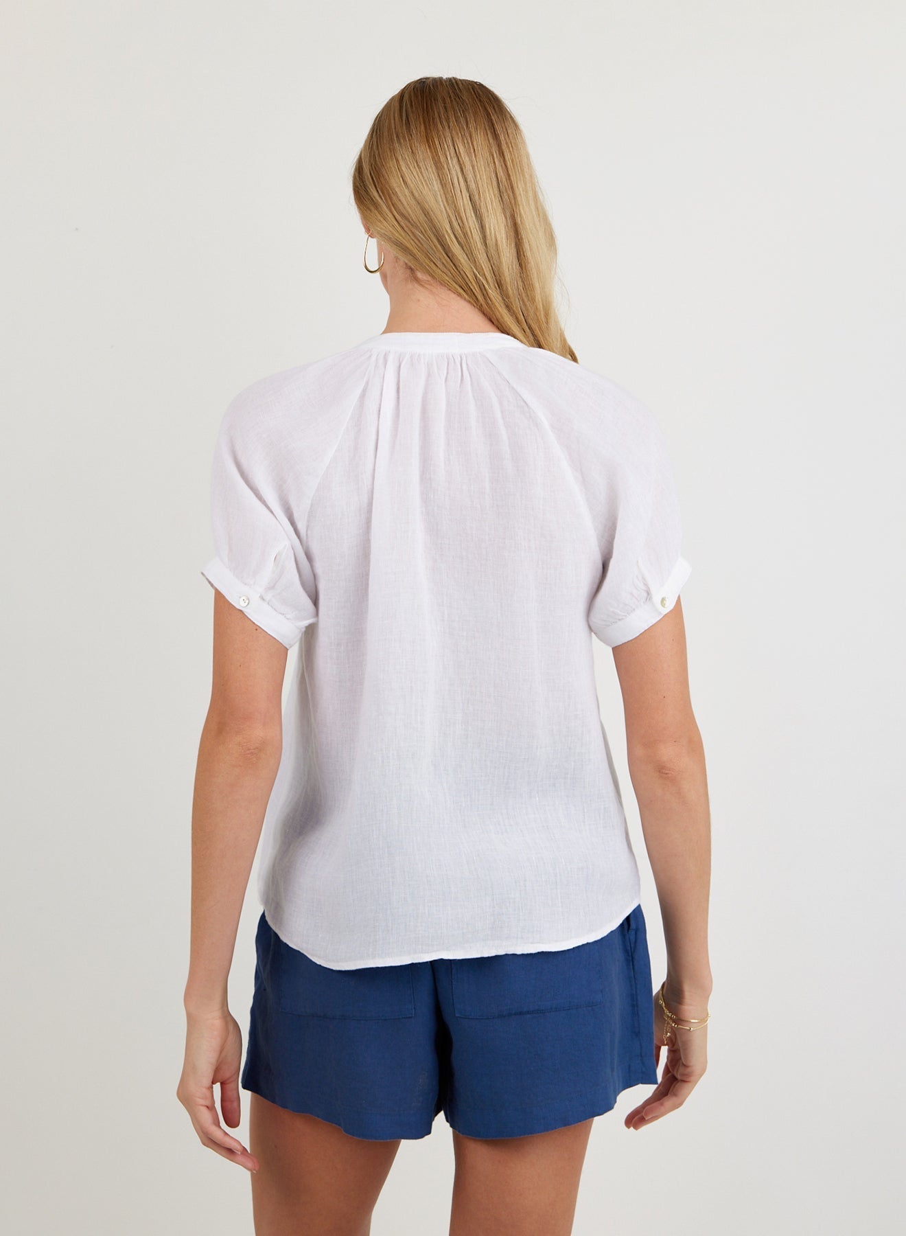 Bella Dahl Short Sleeve Raglan Shirt - White