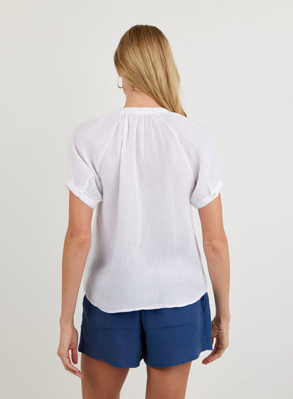 Bella Dahl Short Sleeve Raglan Shirt - White