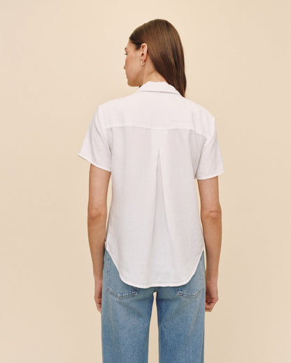 Bella Dahl Short Sleeve Pocket Button Down in White - Bella Dahl