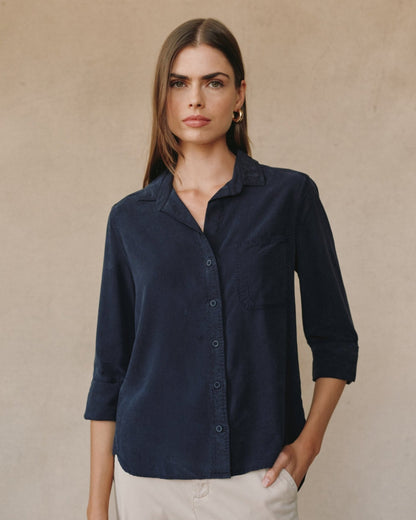 Bella Dahl Shirt Tail Button Down in Endless Sea - Bella Dahl