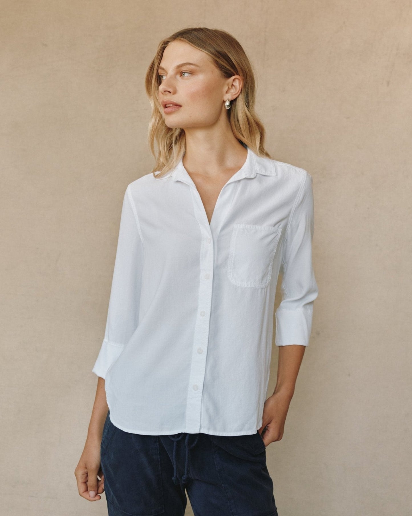 Bella Dahl Effortless Shirt Tail Button Down in White - Bella Dahl