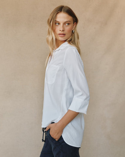 Bella Dahl Effortless Shirt Tail Button Down in White - Bella Dahl
