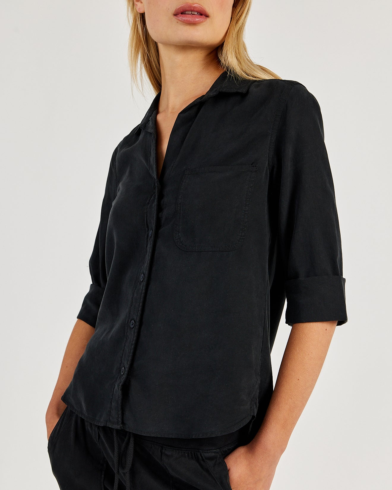 Bella Dahl Shirt Tail Button Down in Vintage Black - Bella Dahl