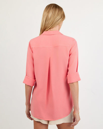 Bella Dahl Shirt Tail Button Down - Wild Coral