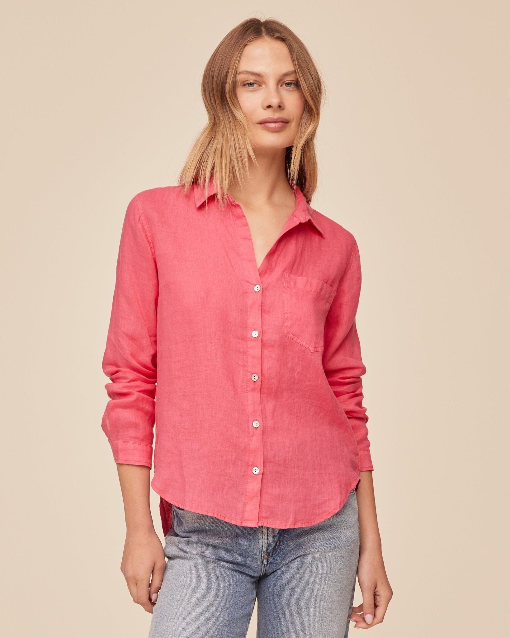 Bella Dahl Pocket Button Down - Spiced Hibiscus