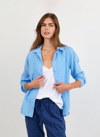 Bella Dahl Classic Button Down - Tidal Blue
