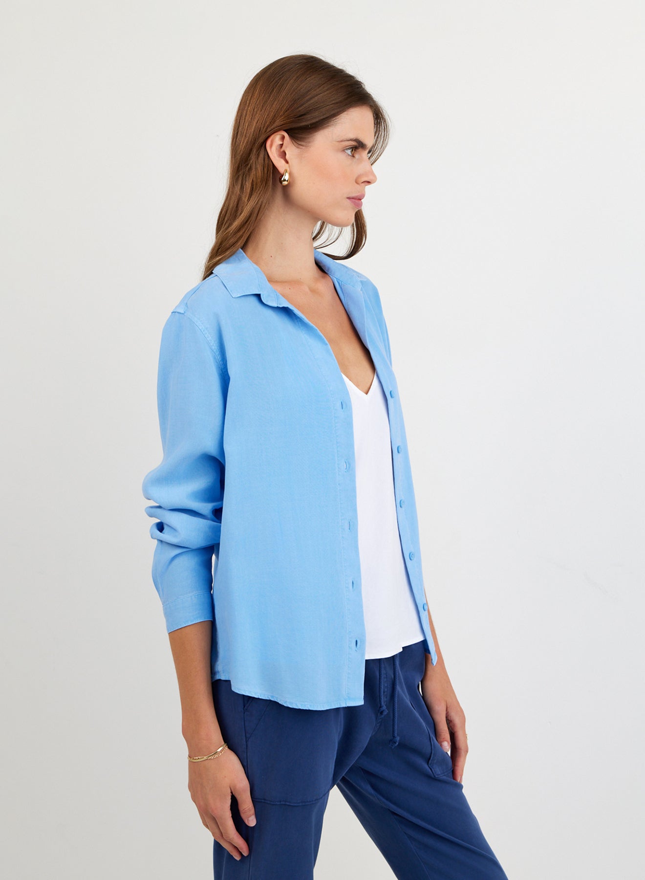 Bella Dahl Classic Button Down - Tidal Blue