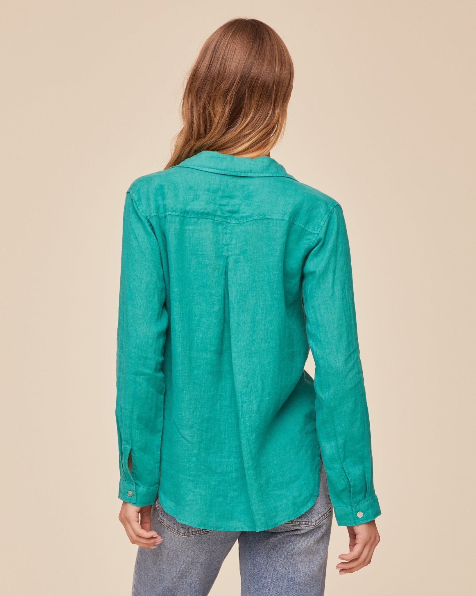 Bella Dahl Pocket Button Down - Aqua Green