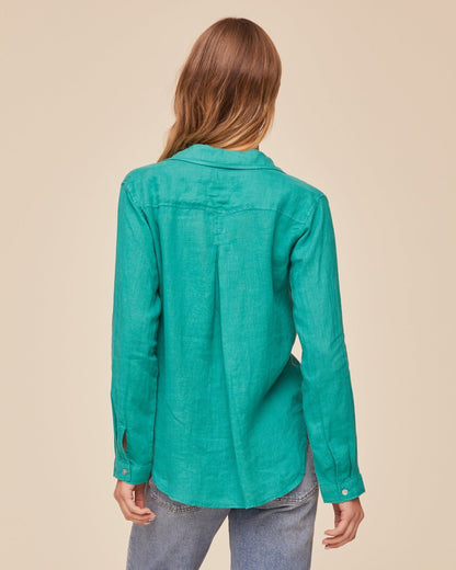 Bella Dahl Pocket Button Down - Aqua Green