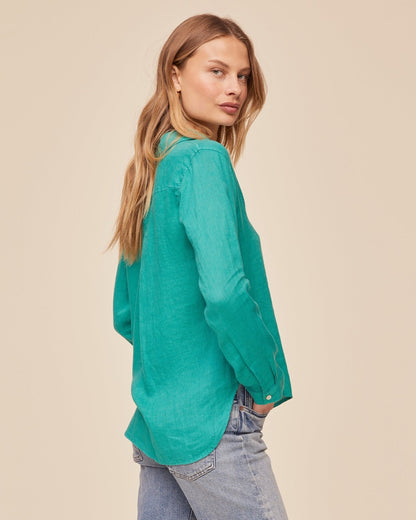 Bella Dahl Pocket Button Down - Aqua Green